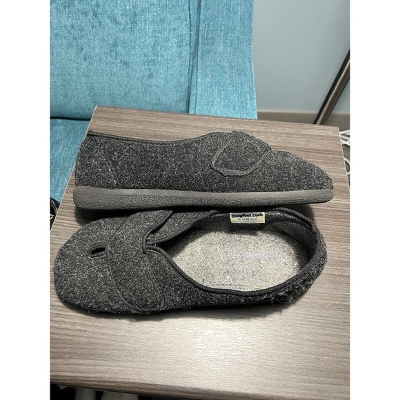 Cosyfeet Ronnie Mens Slippers Gray Black Size 11 - Picture 6 of 12